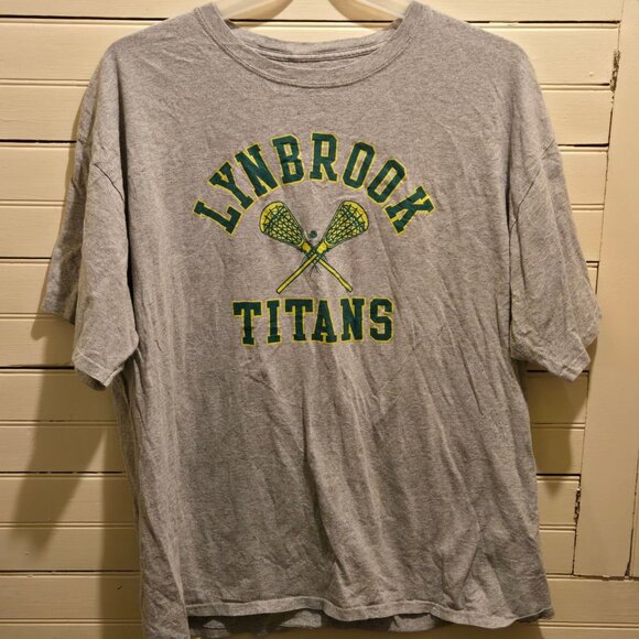 Champion T-Shirt Mens 2XL Lynbrook Titans Lacrosse Gray Short Sleeve Graphic - Picture 1 of 3